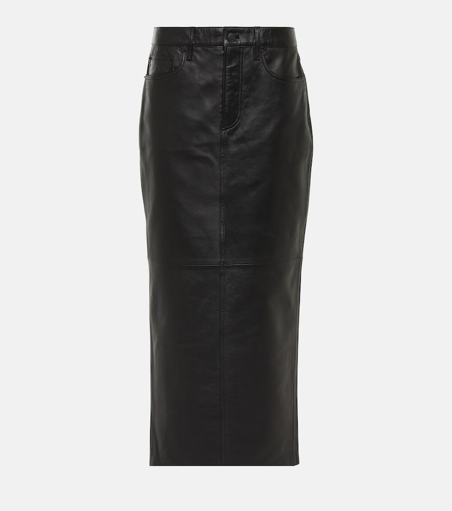 wardrobe. nyc back-slit leather maxi skirt