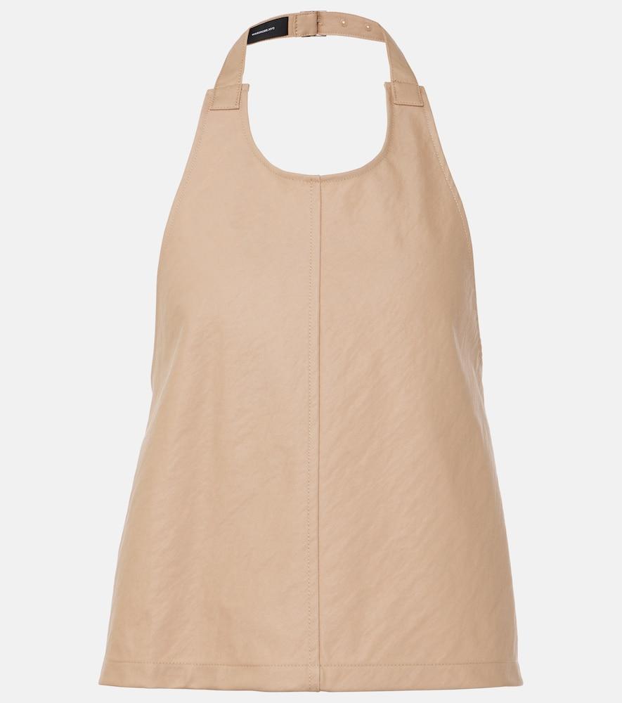 wardrobe. nyc halterneck cotton-blend drill top