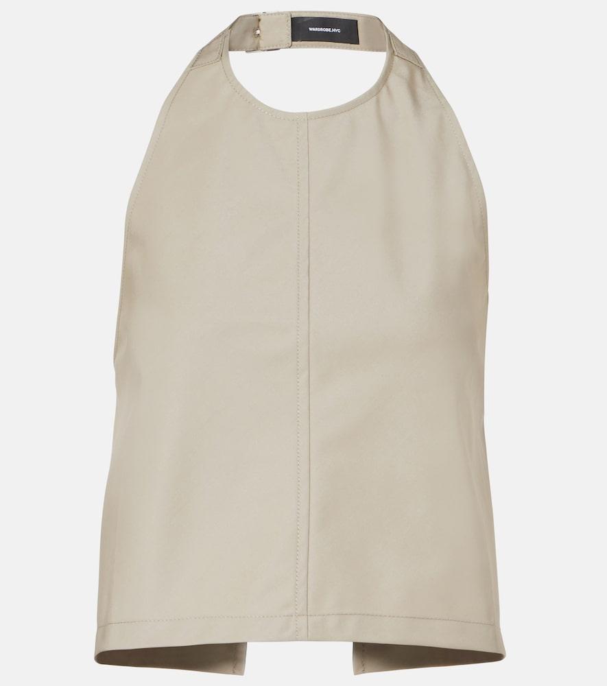 wardrobe. nyc halterneck cotton-blend top