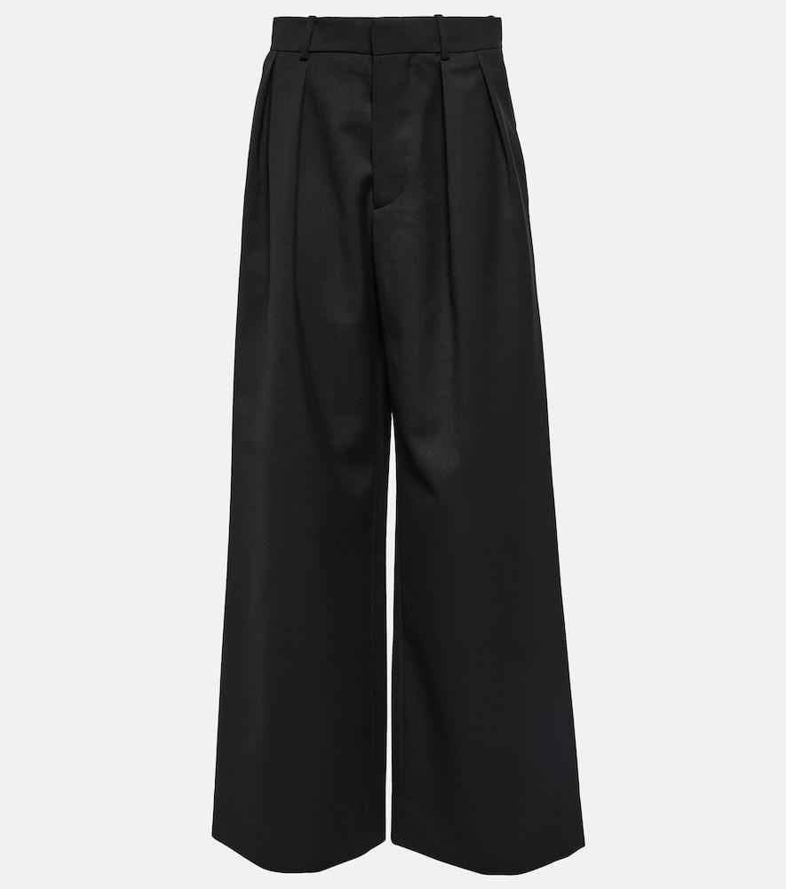 wardrobe. nyc pleated low-rise wide-leg wool pants