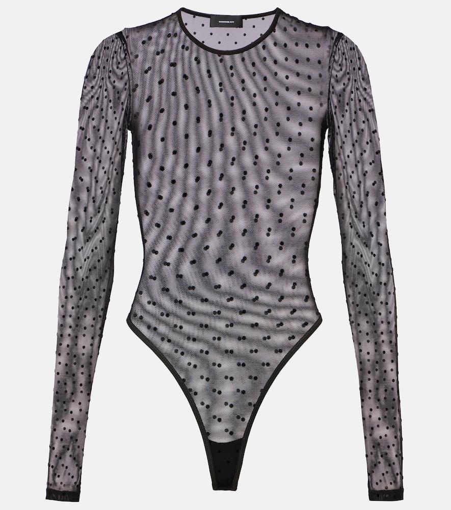 wardrobe. nyc polka-dot sheer mesh bodysuit