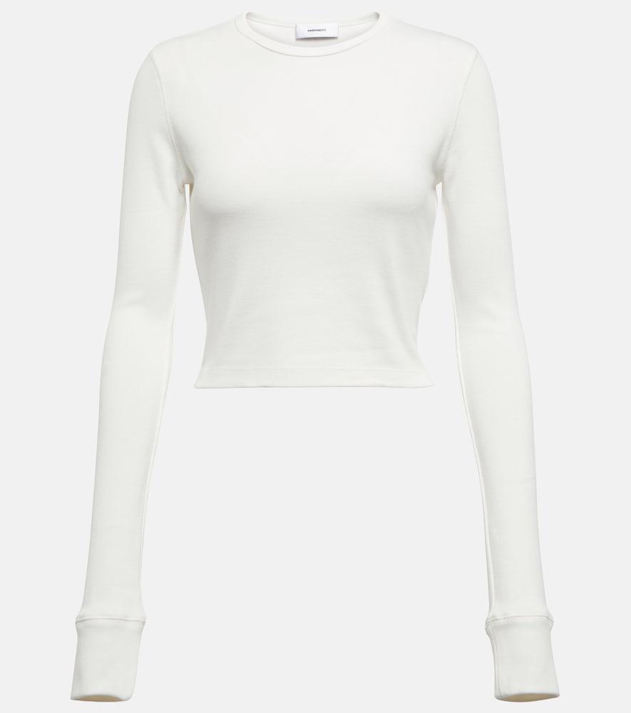 wardrobe. nyc x hailey bieber hb cotton-blend jersey crop top