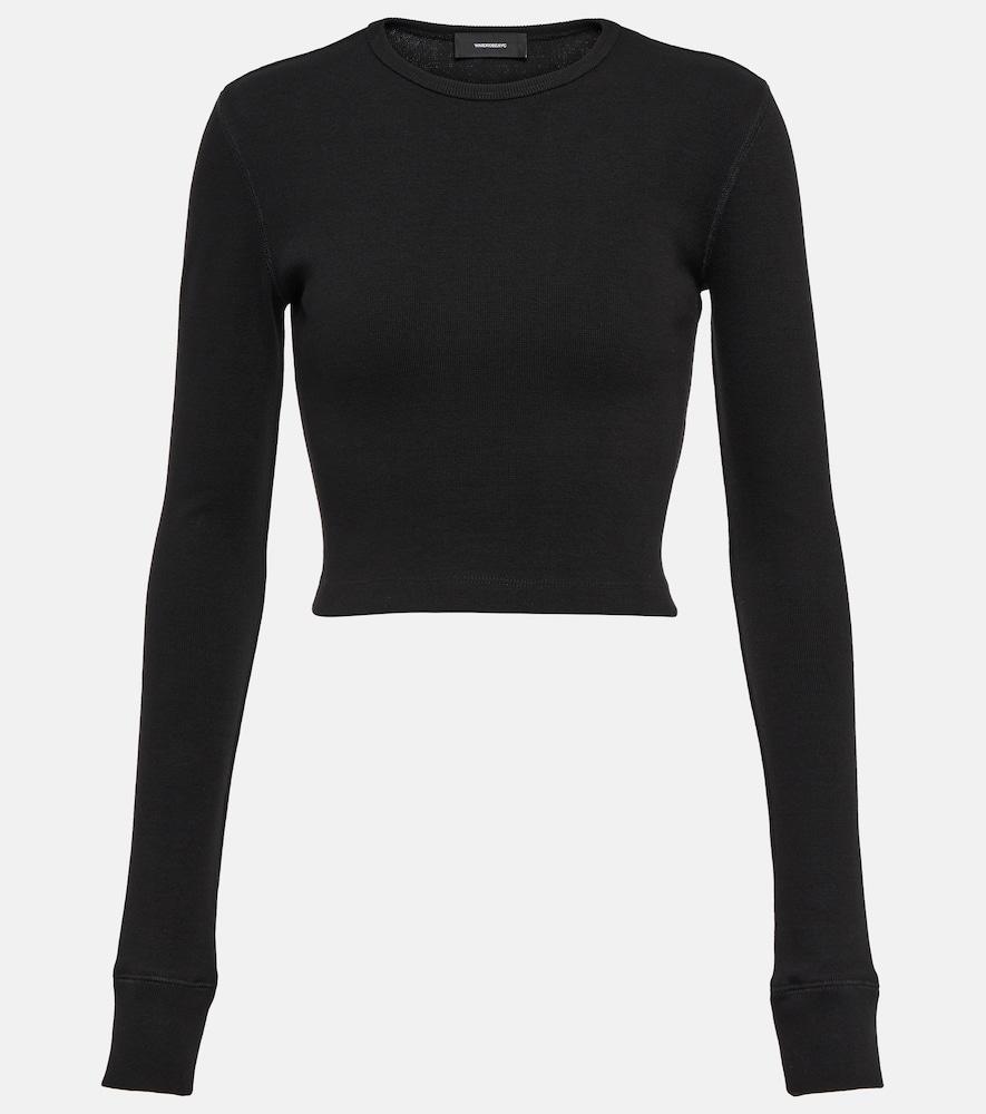 wardrobe. nyc x hailey bieber hb cotton-blend jersey crop top