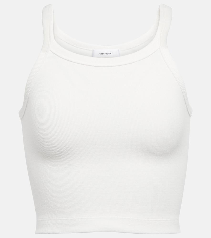 wardrobe. nyc x hailey bieber hb cropped cotton-blend tank top