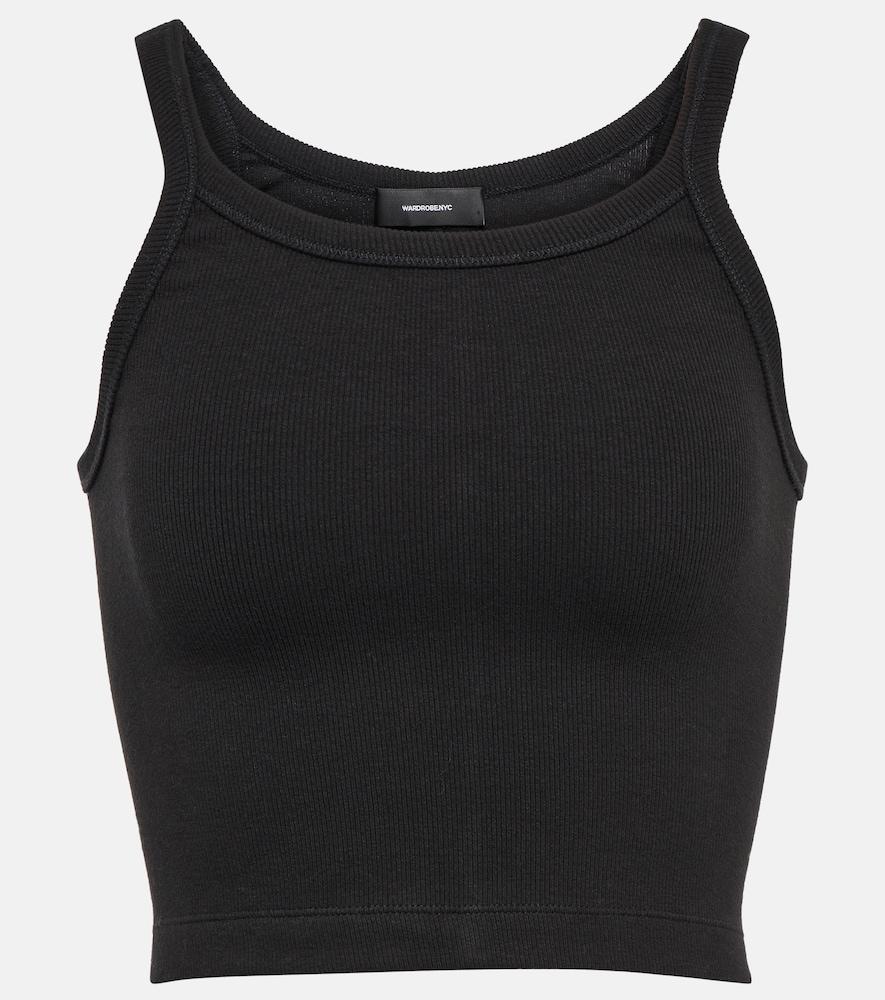 wardrobe. nyc x hailey bieber hb ribbed-knit jersey crop top