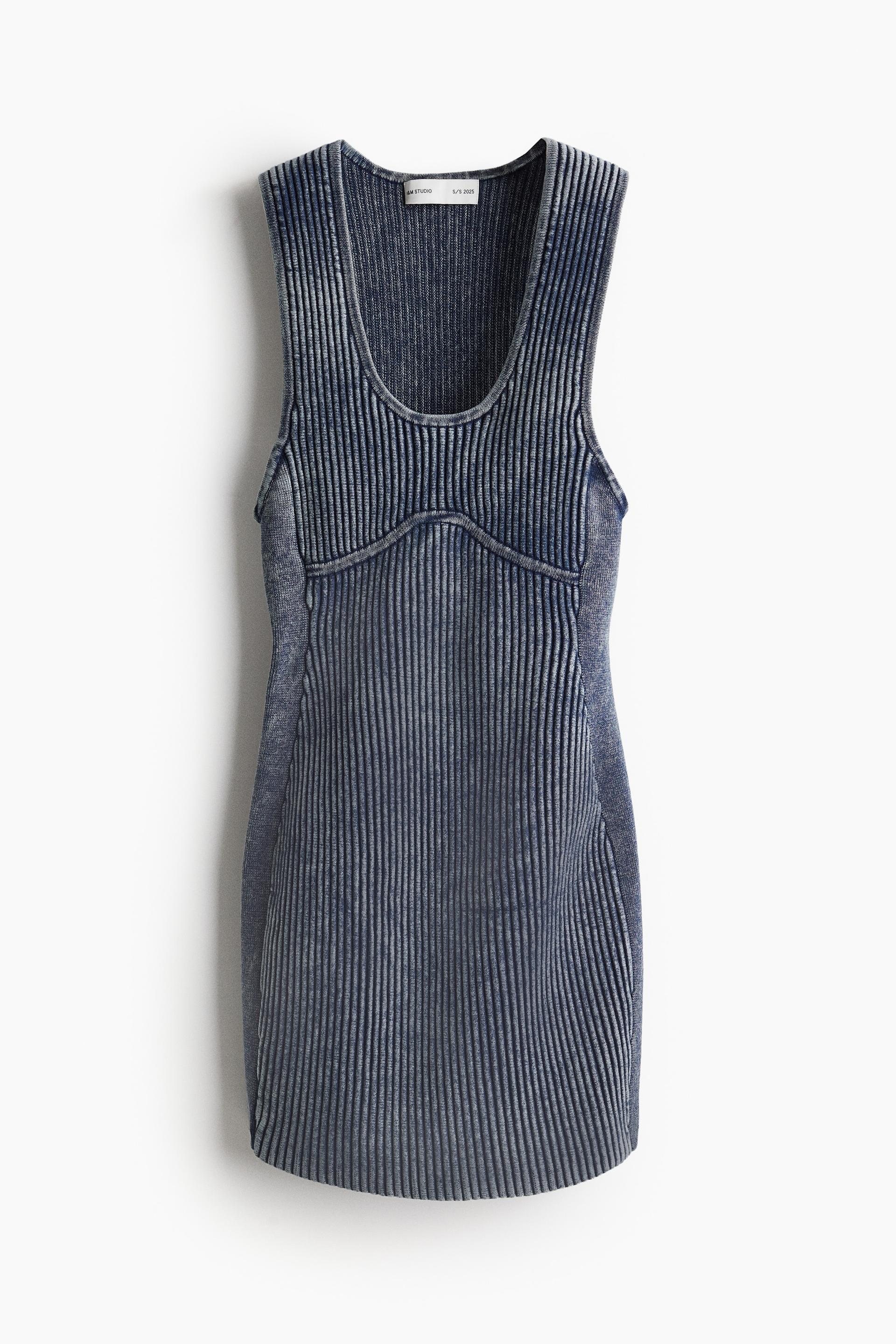 washed rib-knit dress