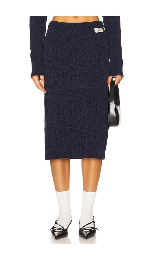 we11done cable midi skirt in navy. - size l (also in s)