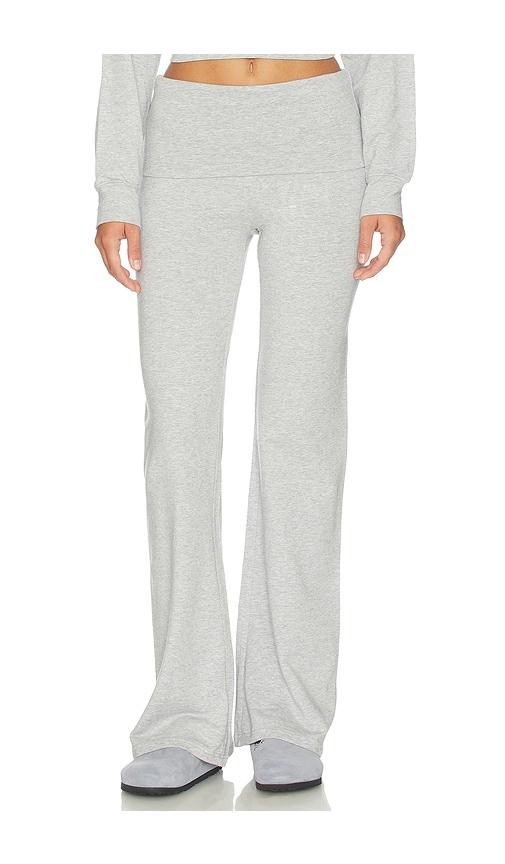wellbeing + beingwell elowyn foldover pant in grey. - size l (also in m, s, xl, xs, xxs)