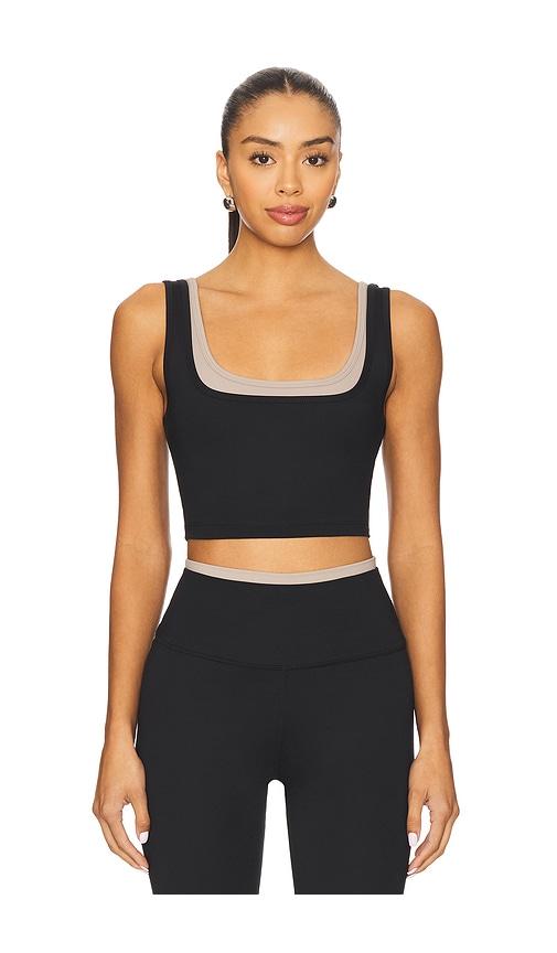 wellbeing + beingwell flowwell rainey tank in black. - size l (also in xxs, xs, s, m, xl)