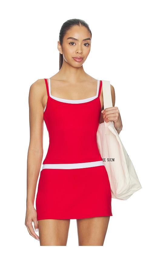 wellbeing + beingwell flowwell sage tank in red. - size m (also in xxs, xs, s)