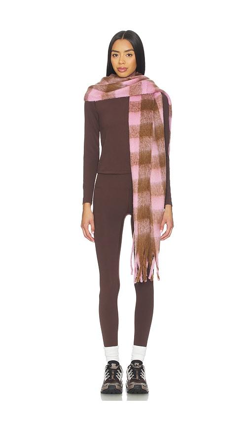 wellbeing + beingwell highland scarf in pink.