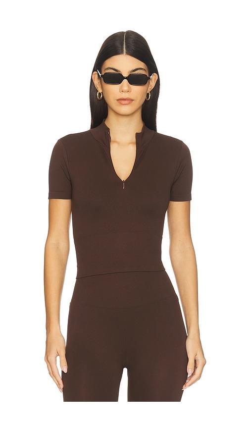 wellbeing + beingwell jules seamless top in brown. - size s/m (also in xxs/xs)