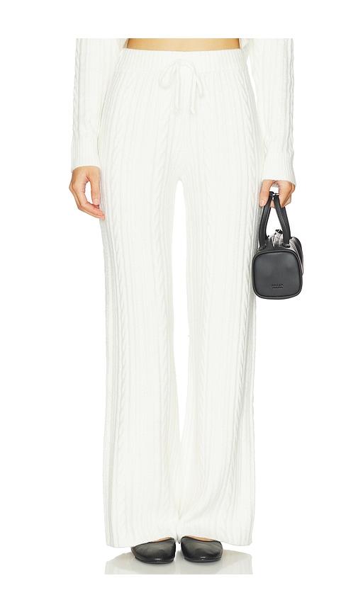 wellbeing + beingwell juno cable knit pant in white. - size xl (also in xxs)