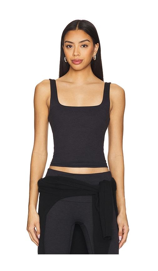 wellbeing + beingwell loungewell julian tank in black. - size l (also in xl)