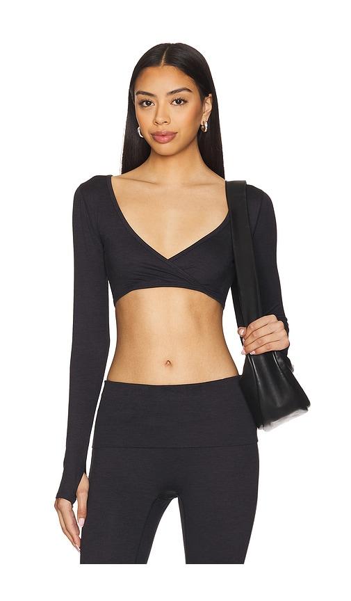 wellbeing + beingwell loungewell lena top in black. - size l (also in m, xl)