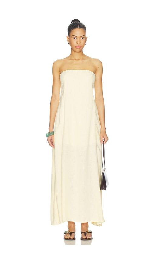 weworewhat a line strapless midi dress in yellow. - size l (also in m, s, xs)