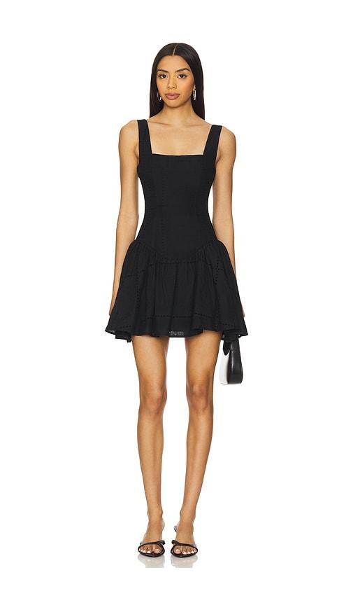 weworewhat corset peplum mini dress in black. - size 0 (also in 4, 2)