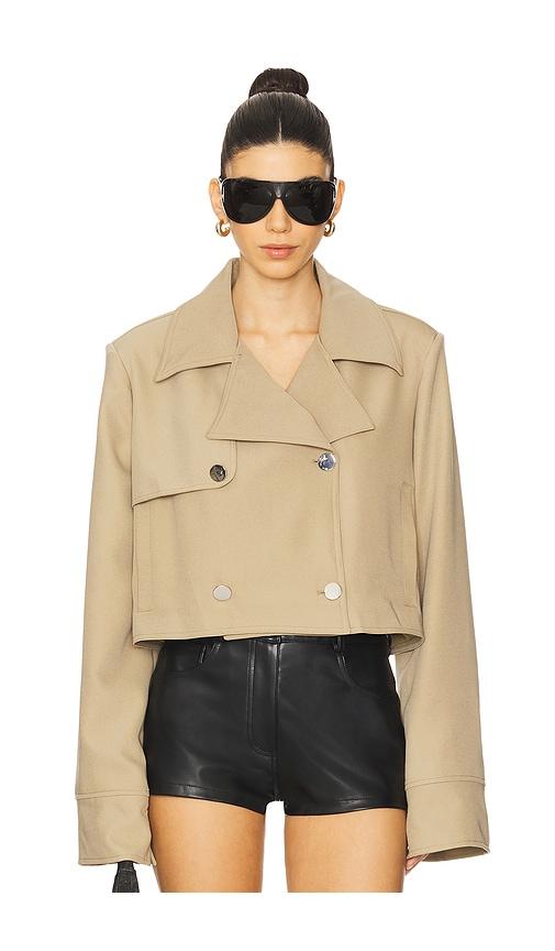 weworewhat cropped trench coat in beige. - size s (also in xl)
