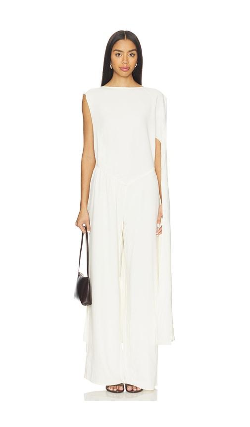 weworewhat draped dolman sleeve jumpsuit in ivory. - size m (also in s, xs)