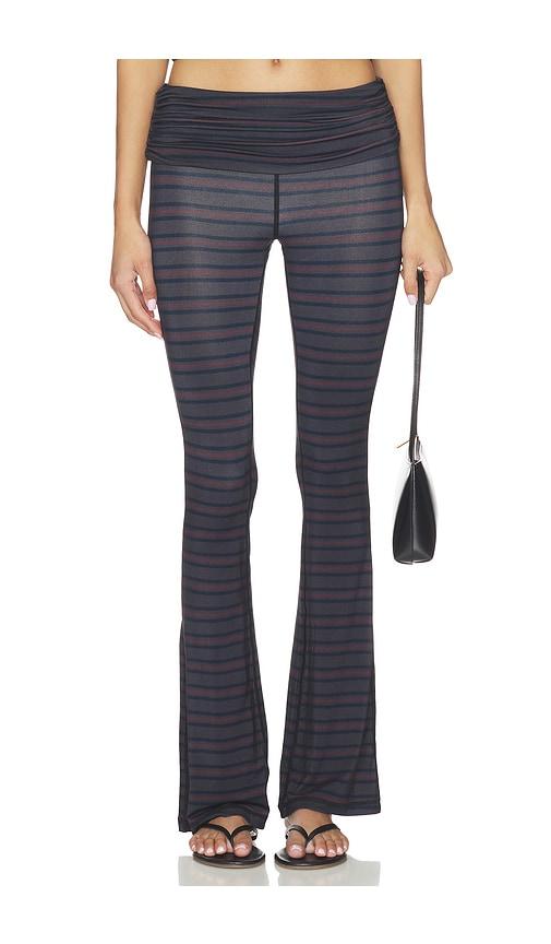 weworewhat fold over flare legging in black,navy. - size l (also in s, xs, m, xl)