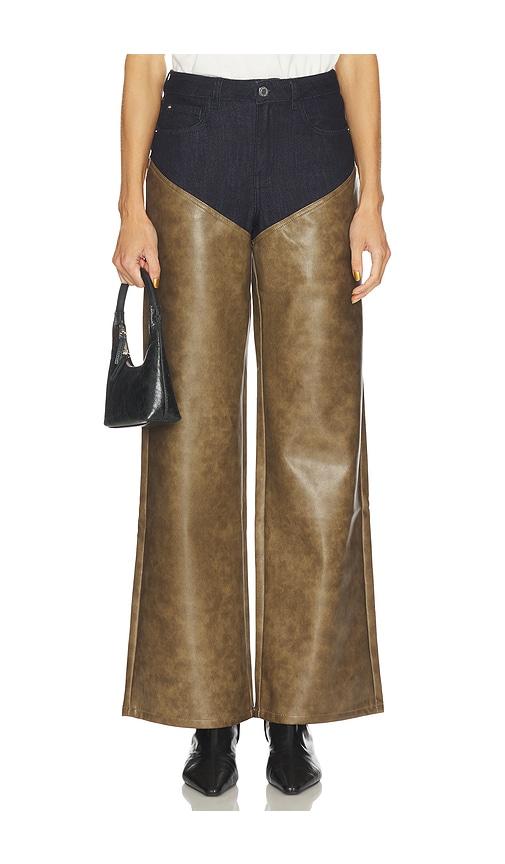 weworewhat high rise straight leg two toned in brown. - size 27 (also in 28, 29)