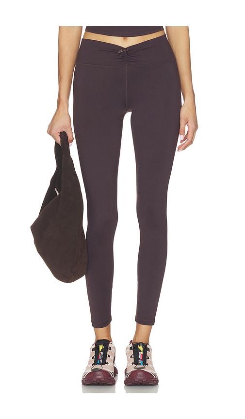 weworewhat ruched v- legging in brown. - size l (also in s, xl, xs, m)