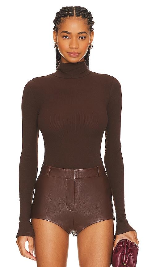 weworewhat turtle neck bodysuit in brown. - size l (also in xl)