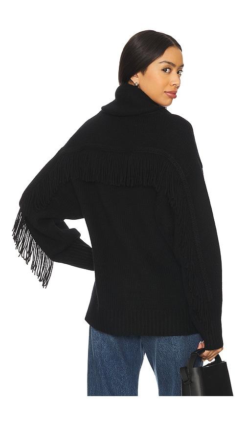 white & warren luxe fringe coatigan in black. - size l (also in m)