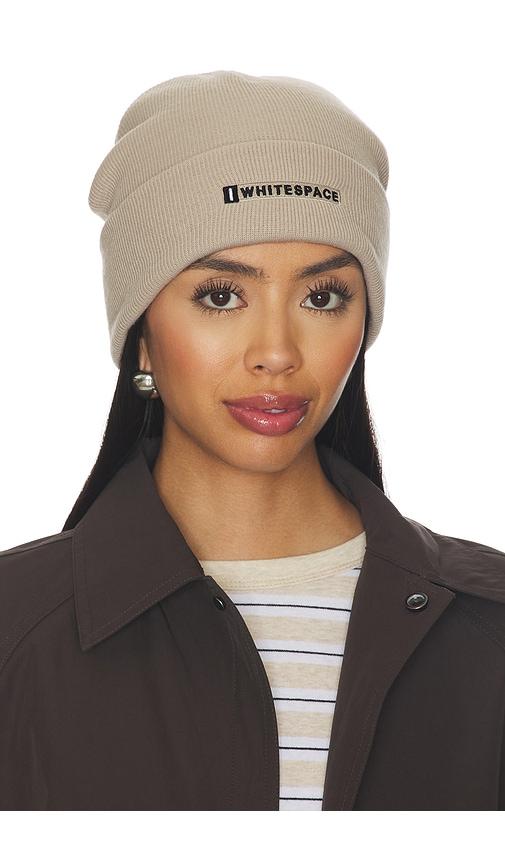 whitespace cashmere knit beanie in neutral.