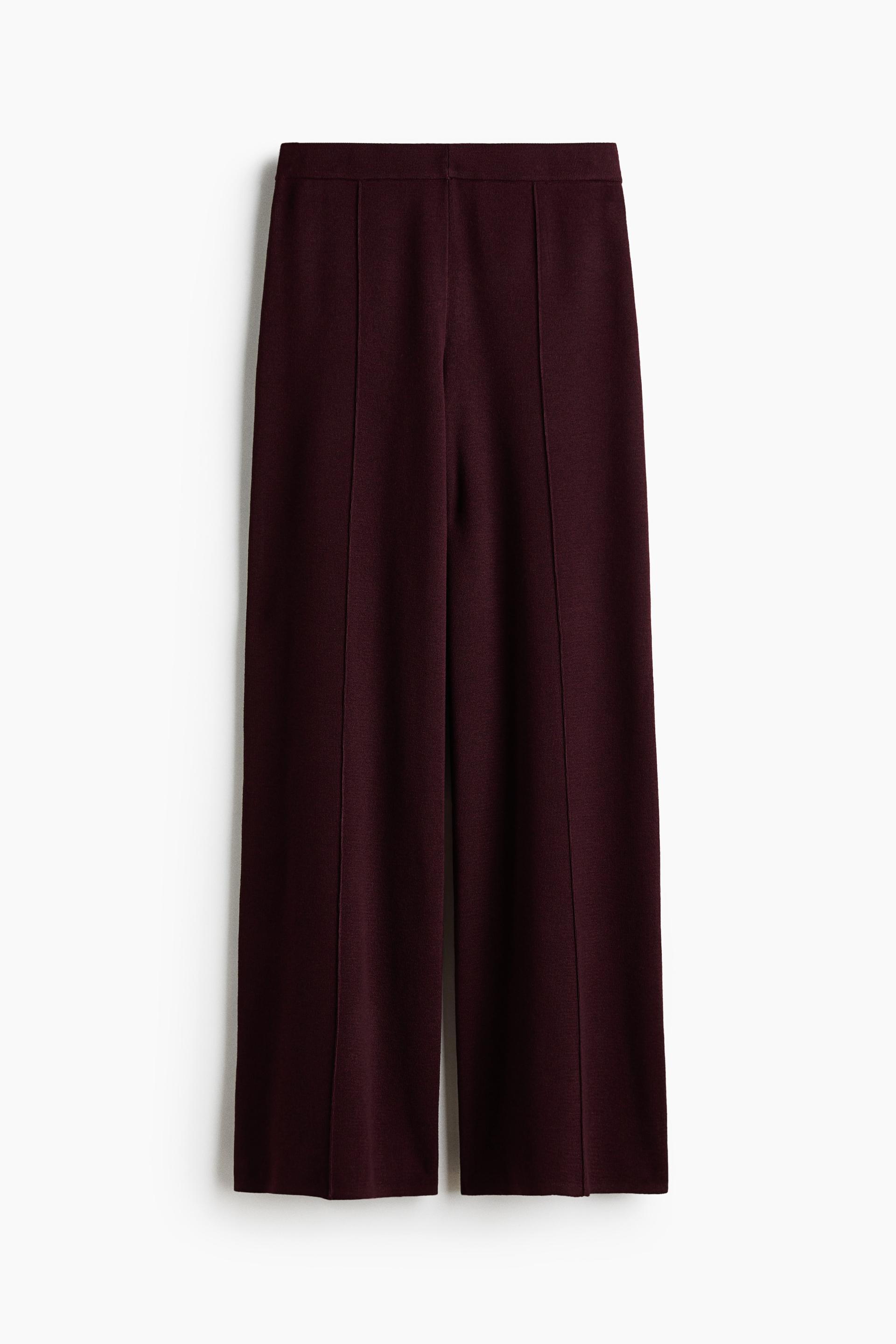 wide-leg fine-knit pants