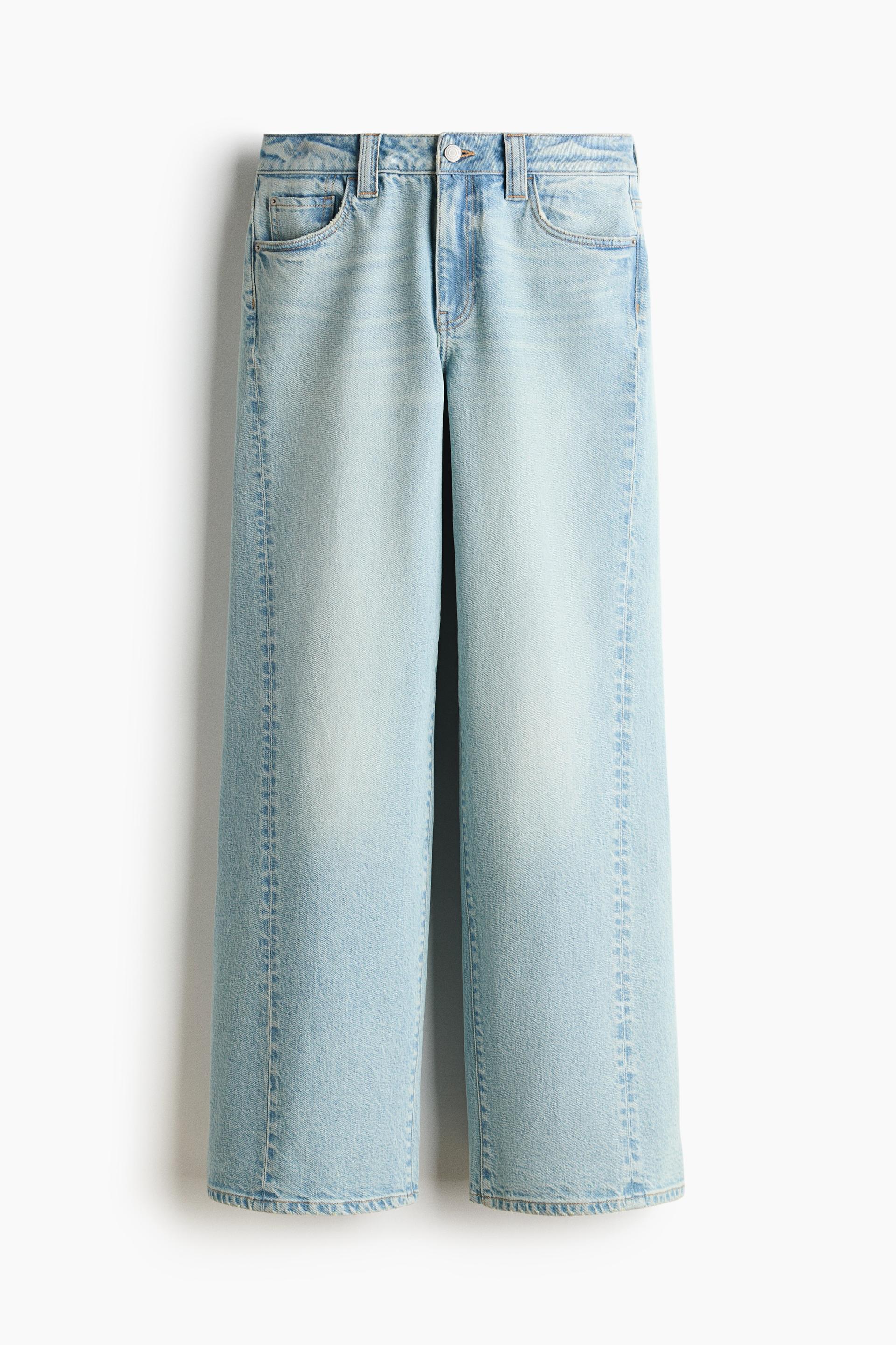 wide-leg high-waist jeans