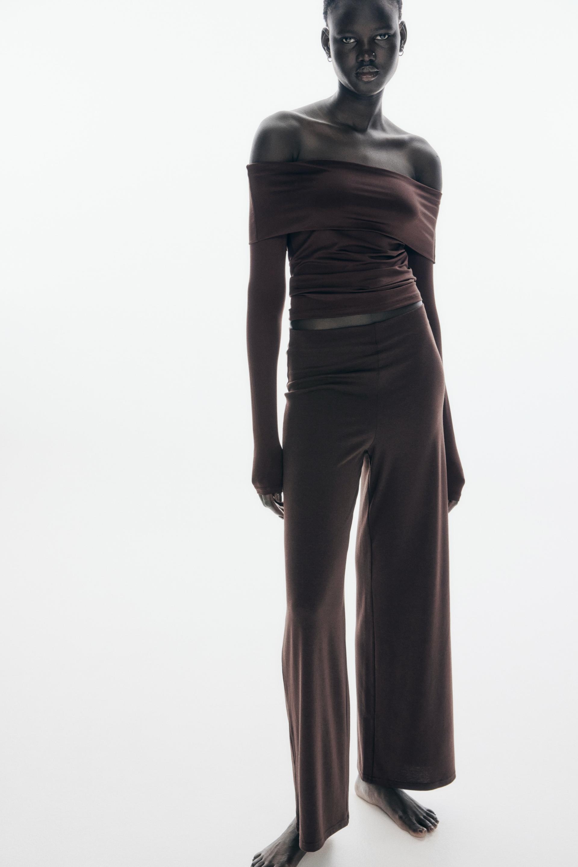 wide-leg jersey pants