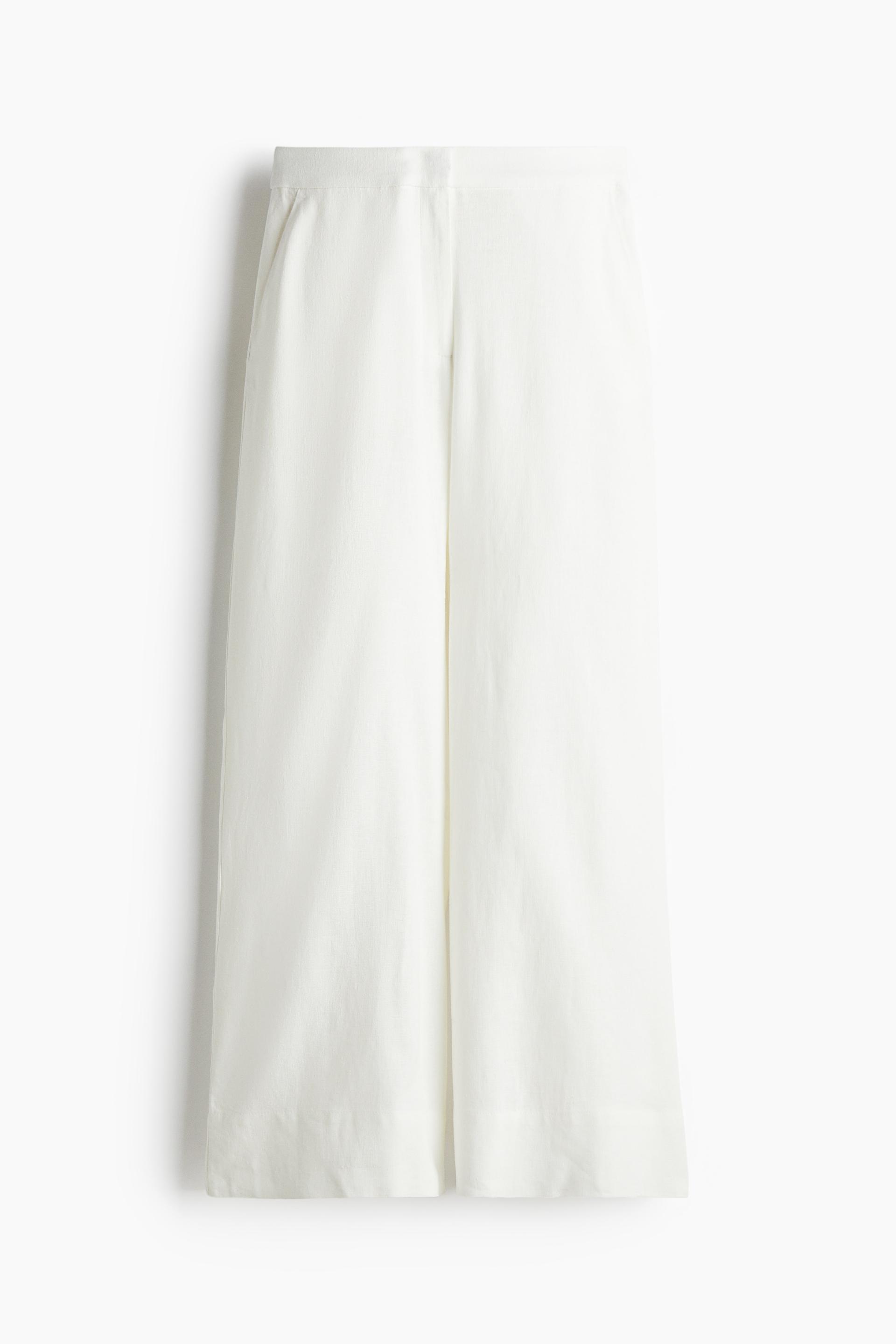 wide-leg linen-blend pants