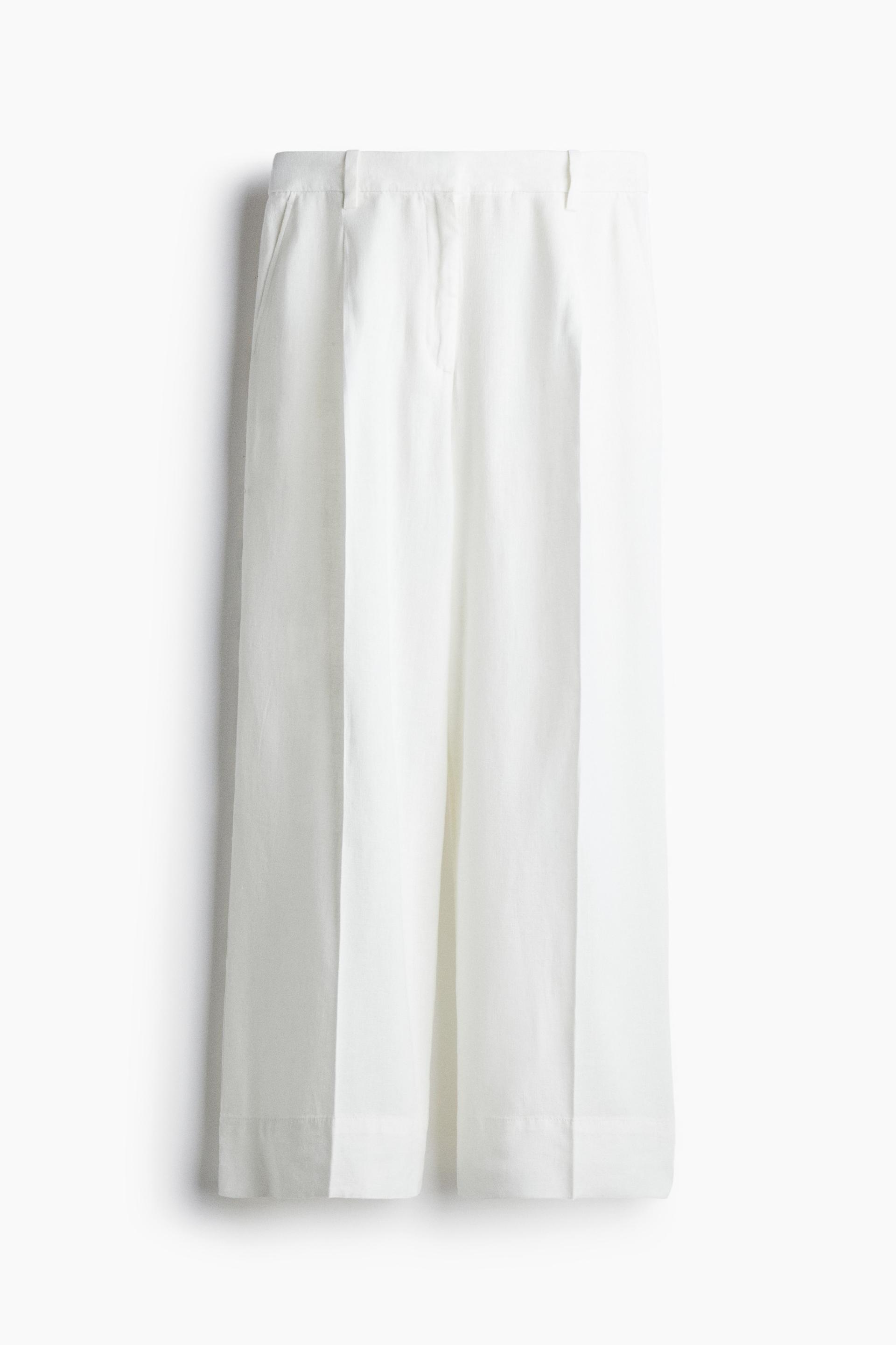wide-leg linen-blend pants