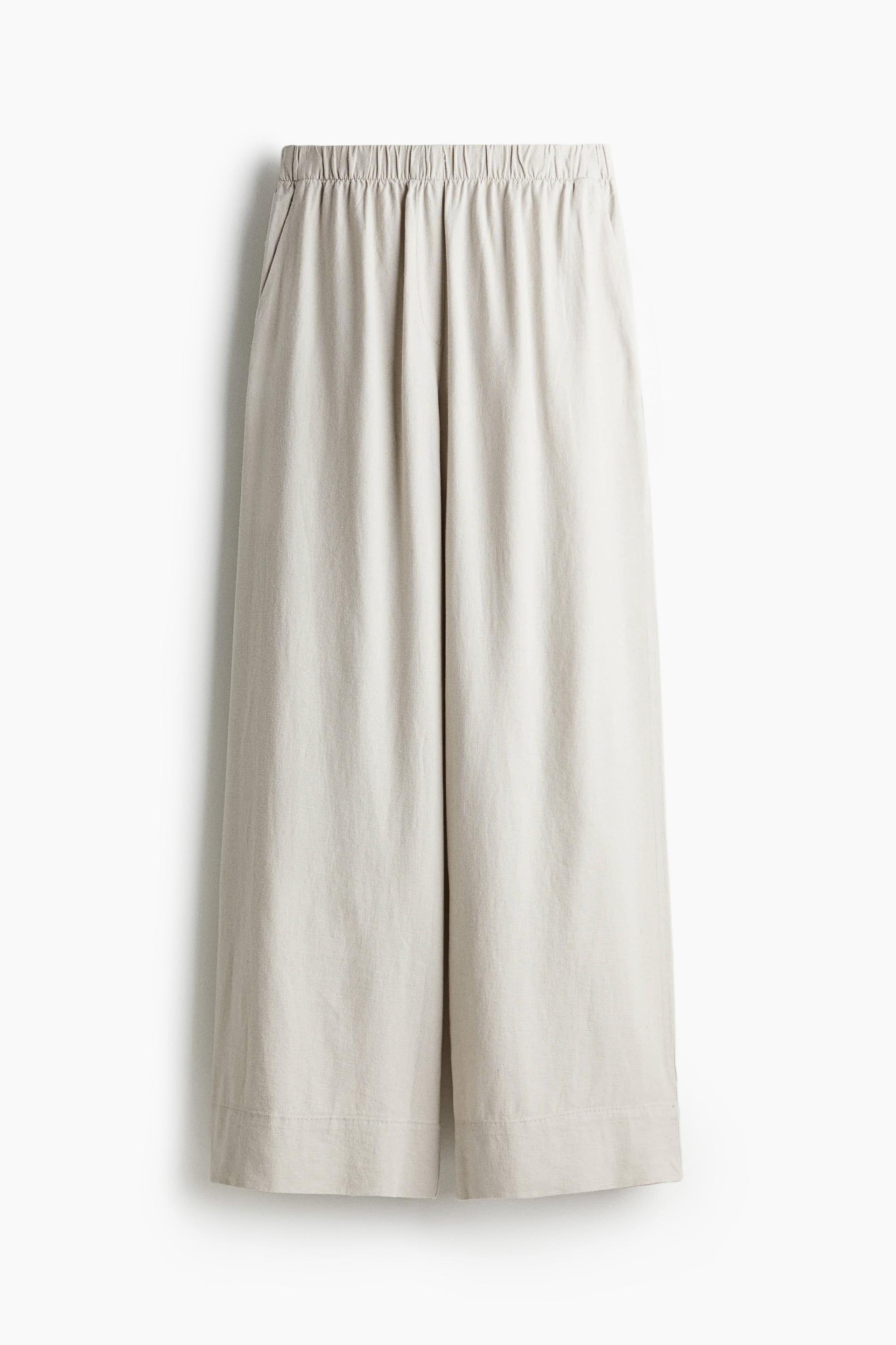 wide-leg linen-blend pants