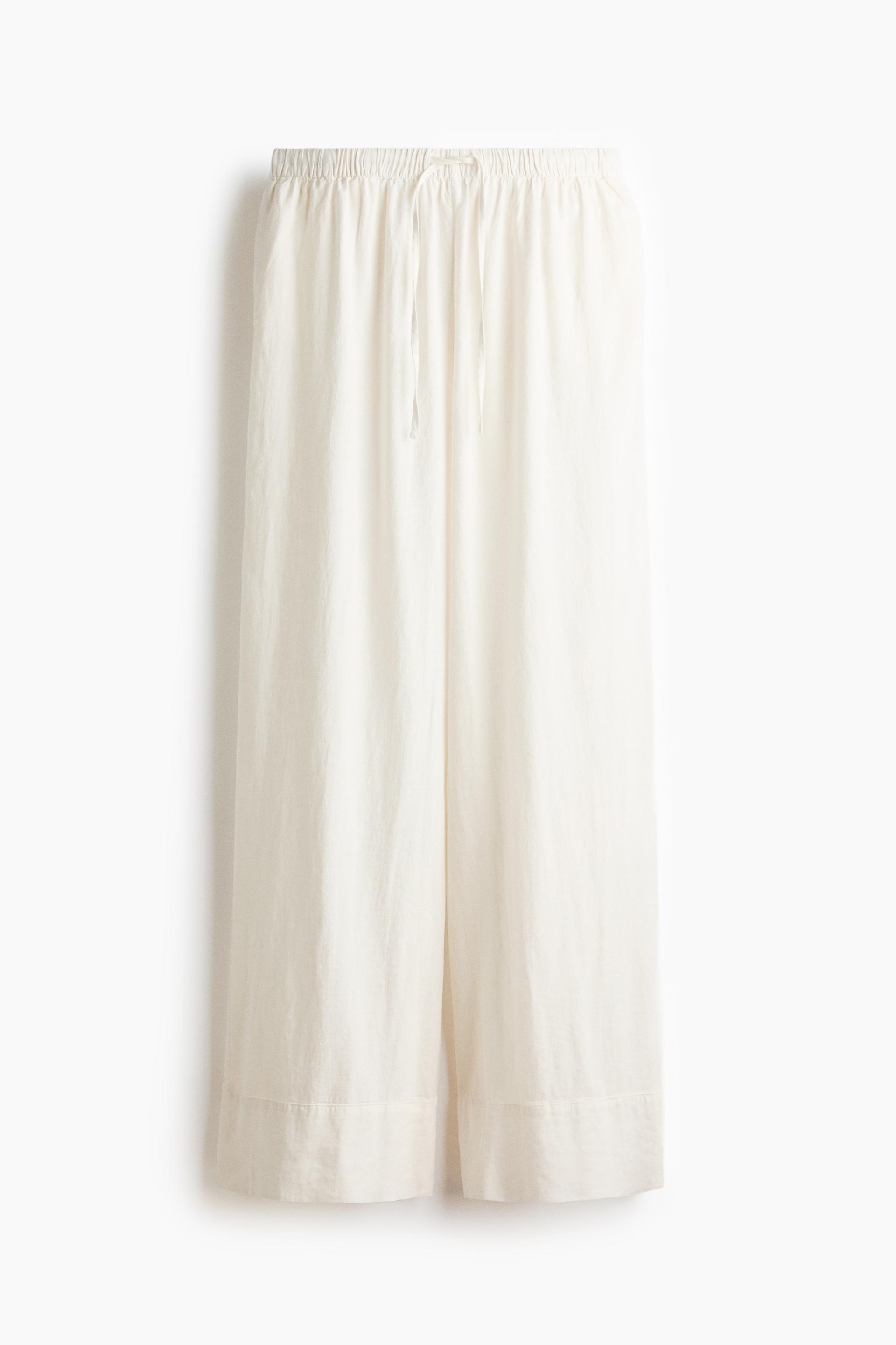 wide-leg linen-blend pants