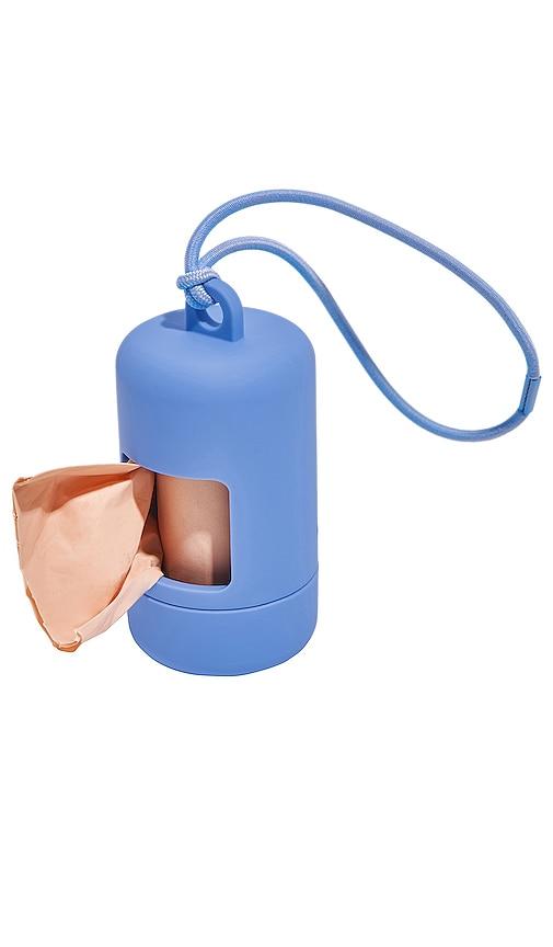 wild one poop bag carrier in blue.