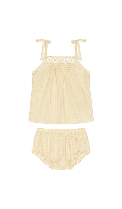 wild wawa crochet daisy set in lemon. - size 2/3 (also in 3/4)