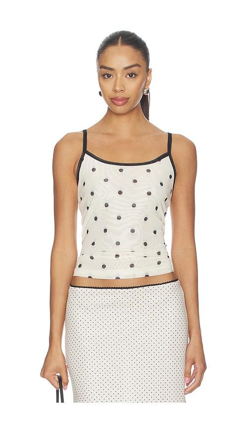 with harper lu mesh camisole top in cream. - size l (also in s, xs, m)