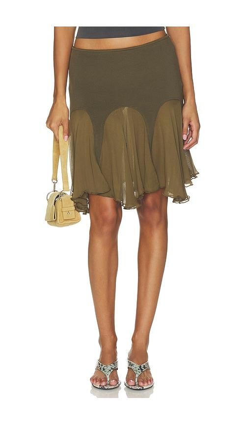 with jean adele skirt in olive. - size l (also in s, xxs, xs, m, xl)