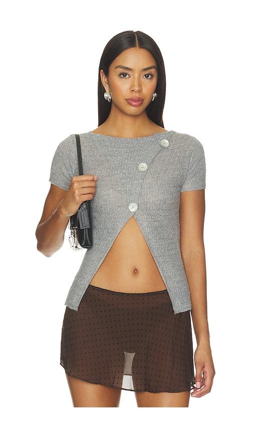 with jean cairo top in grey. - size l (also in s, xxs, xs, m, xl)