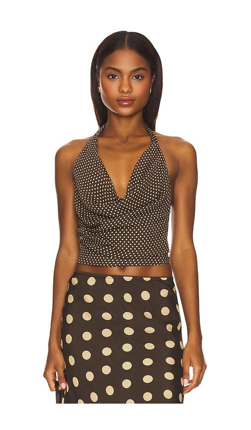 with jean casper top in brown. - size l (also in xs, m, xl)
