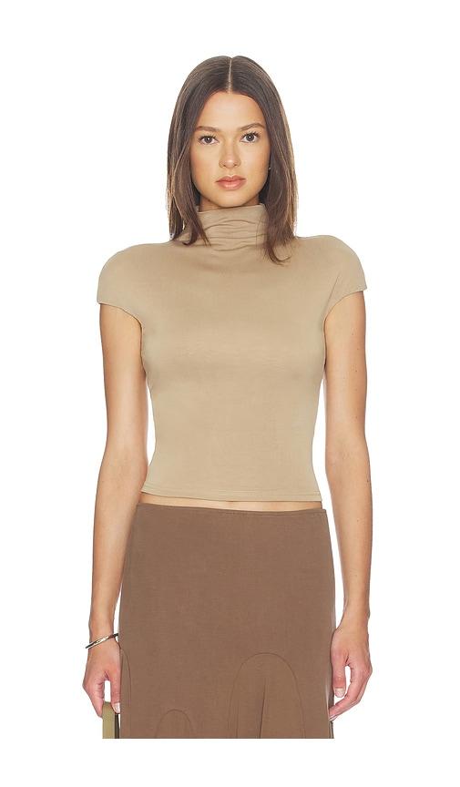 with jean cleo top in brown. - size l (also in s, xxs, xs)