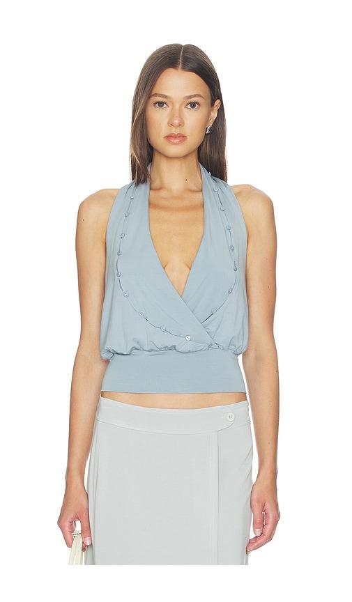with jean ella top in blue. - size l (also in s, xxs, xs, m, xl)