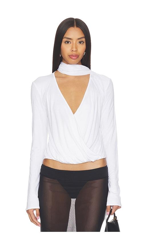 with jean eve top in white. - size l (also in s, m)