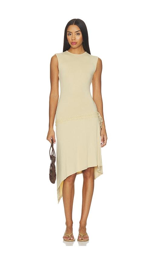 with jean evie dress in beige. - size l (also in m, s, xl, xs)
