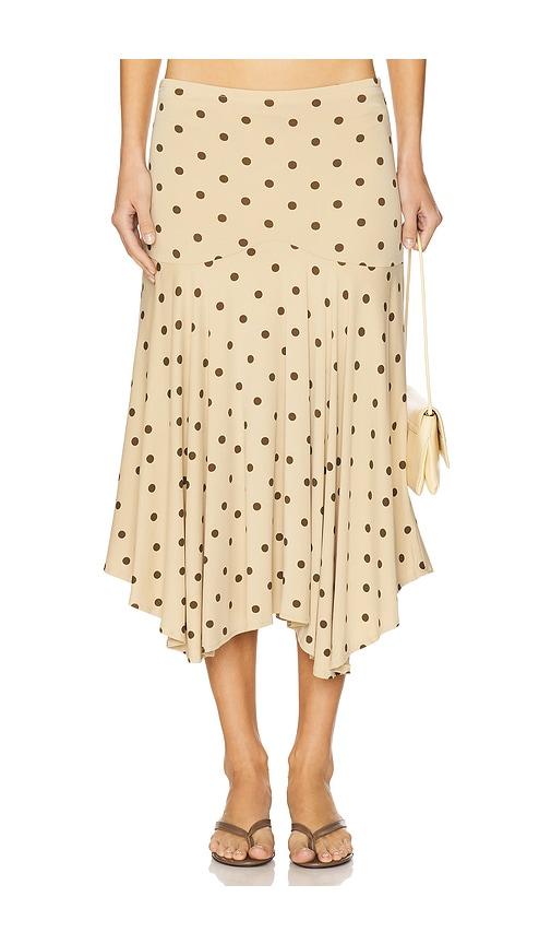 with jean maeve midi skirt in tan. - size m (also in xs)