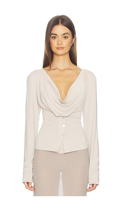 with jean milla top in beige. - size m (also in s)