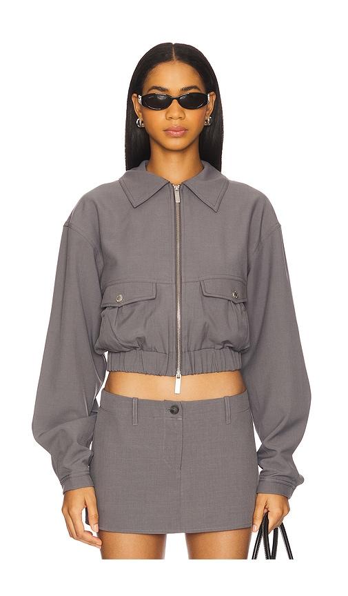 with jean monroe jacket in grey,charcoal. - size m (also in s, xxs, xs, xl)