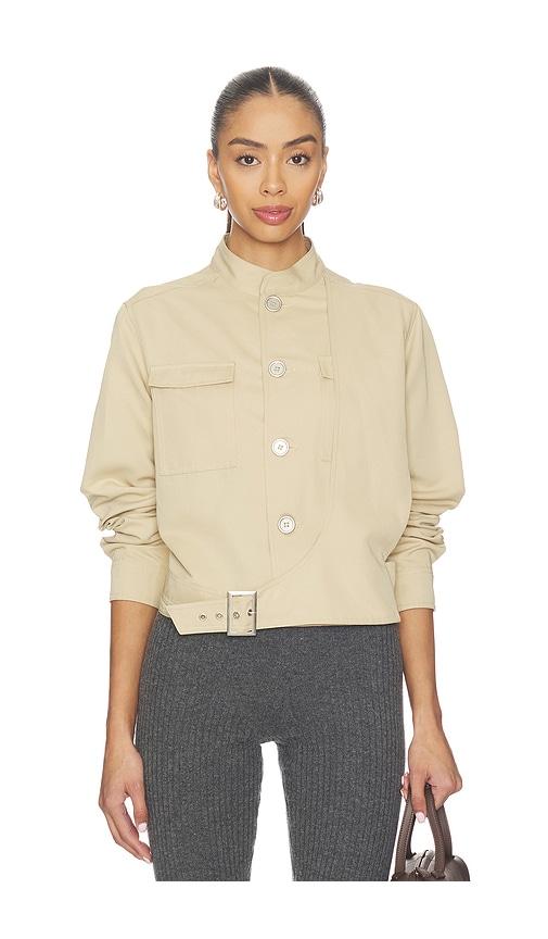 with jean ross jacket in tan. - size l (also in s, xxs, xs, m)